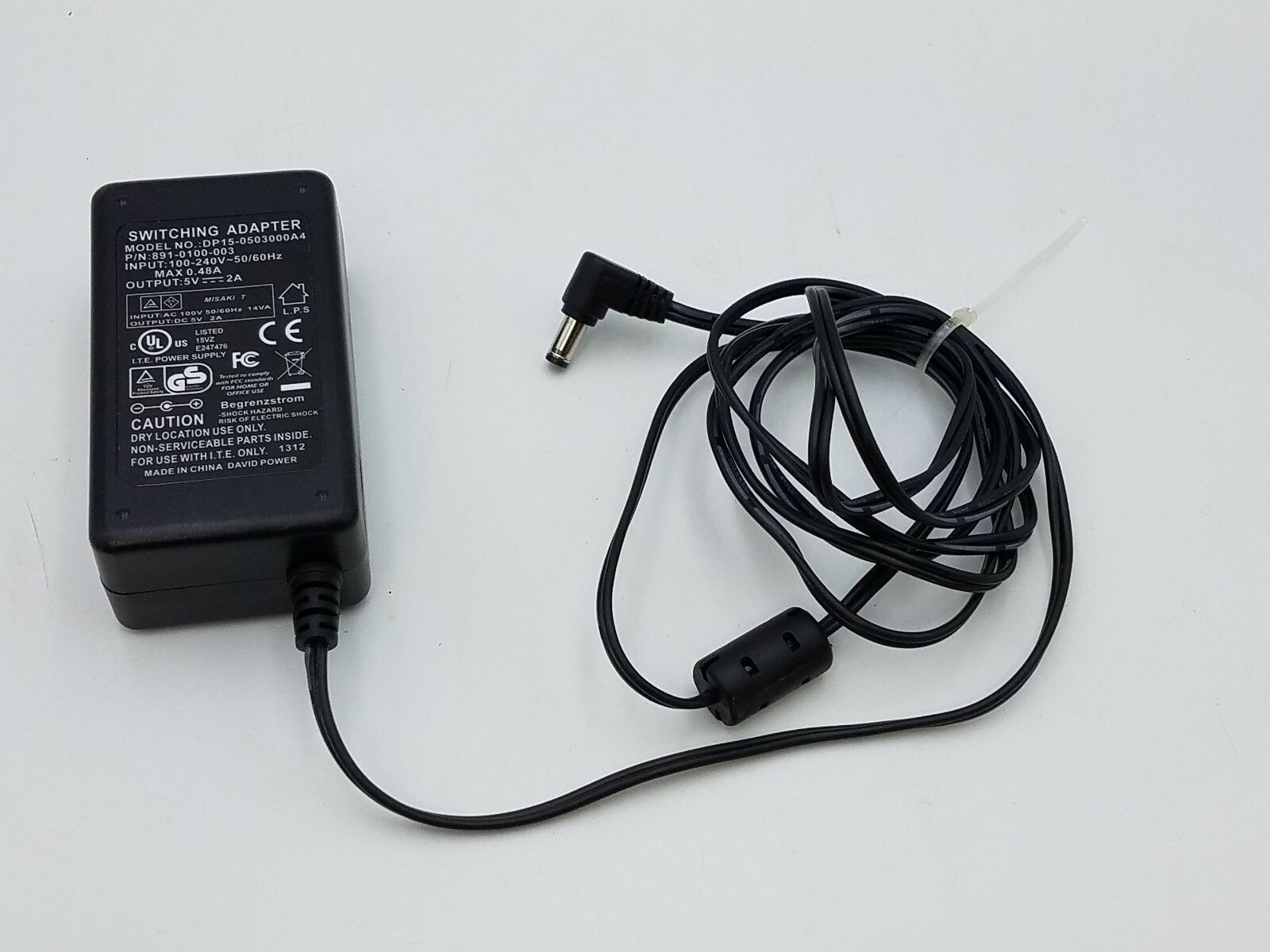 New 5V 2A Begrenzstrom DP15-0503000A4 891-0100-003 Switching AC Adapter